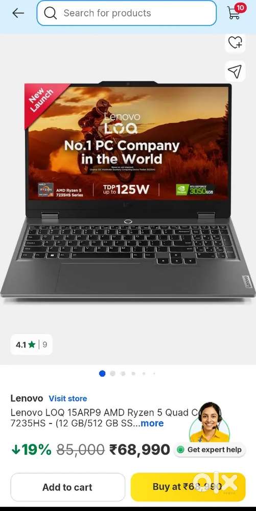 Lenovo LOQ,in Warrenty,AMD Ryzen 7235HS, NVIDIA RTX 3050 6GB,144Hz,