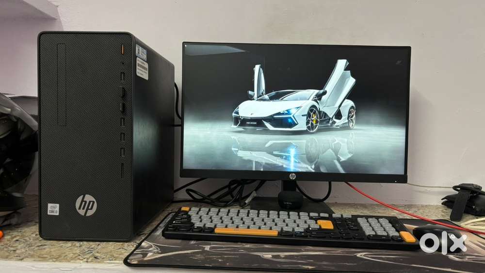 HP i3 10th Gen PC + 24″ IPS + Portronics KB/Mouse (16GB, SSD+HDD)