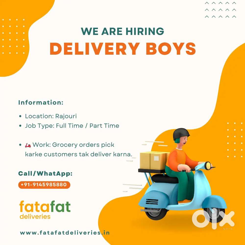 We are hiring delivery executive