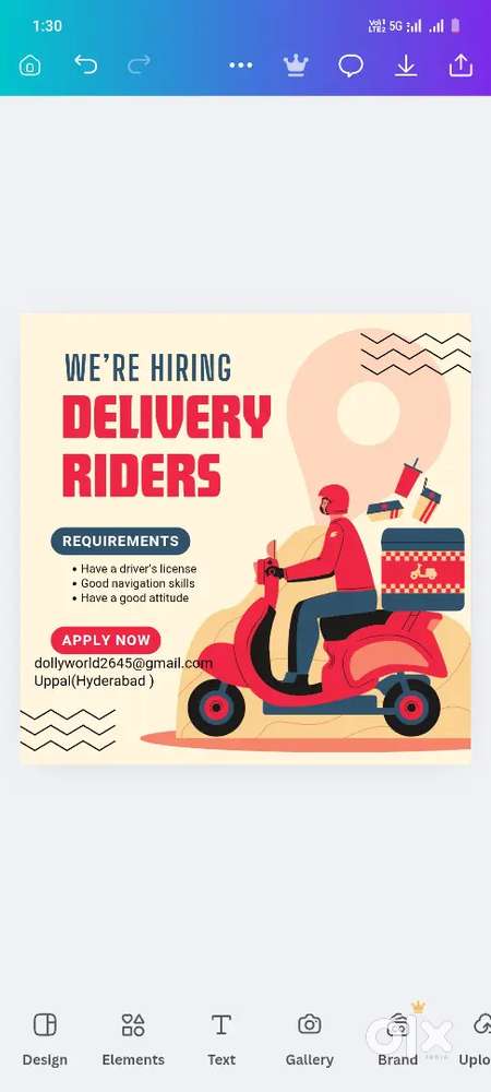 Delivery boys wanted