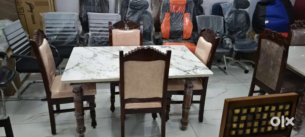 4 seater dining table with italian marble STARF FURNITURE