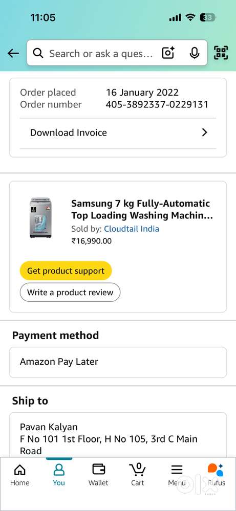 Samsung Washing washing machine 2022 model