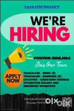 We Are Hiring Hindi / Telugu / Kannada Speaking Sales Executives