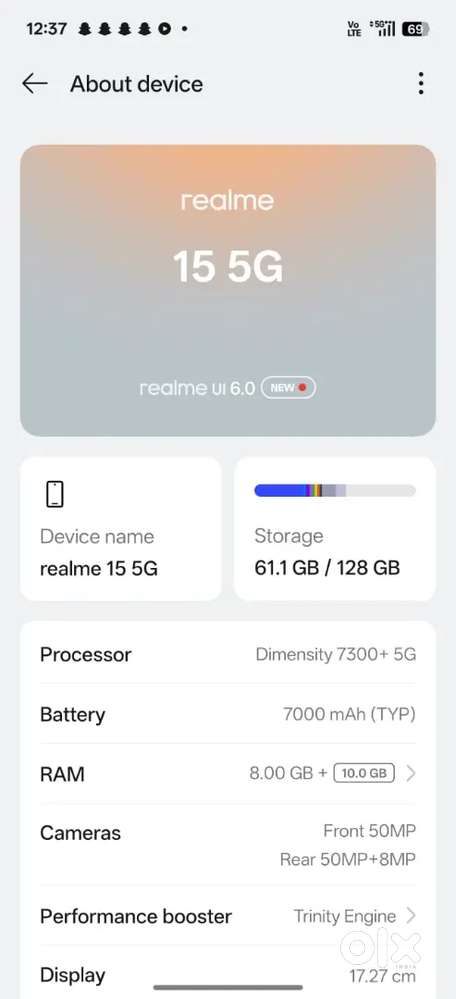 Selling my new mobile realme 15 5g