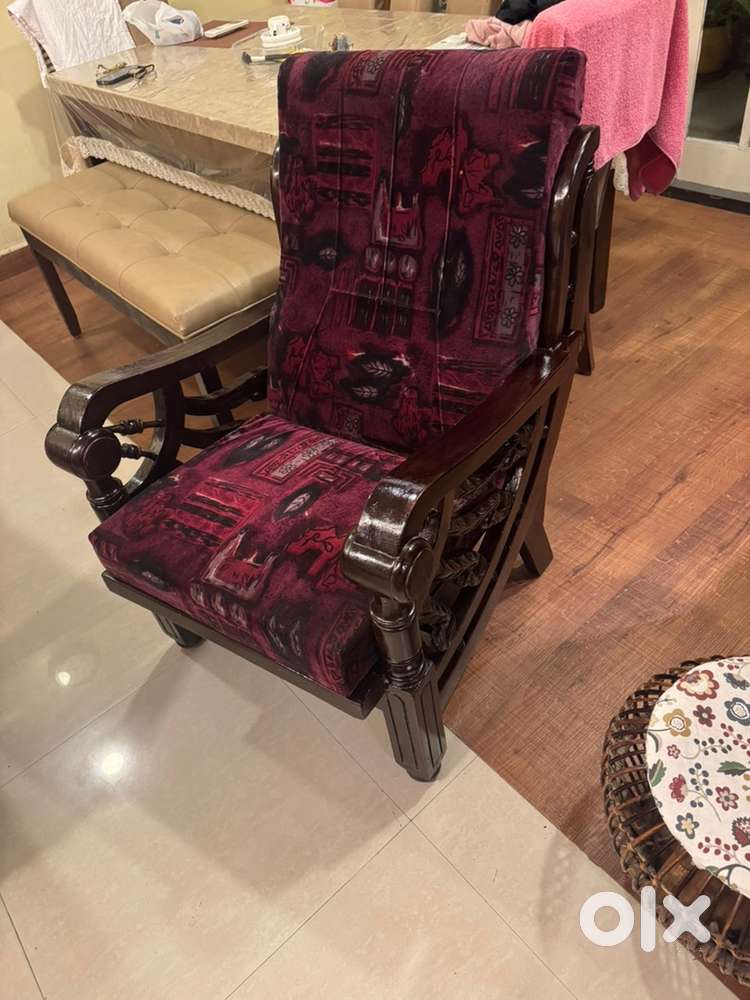 02 Nos Teak wooden Chairs