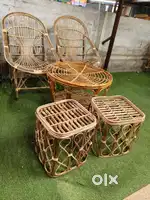 Cane Chair Set / Cane Chairs table furniture for balcony / hotel cafe