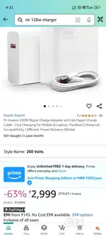 Mi 120w charger and cable new condition