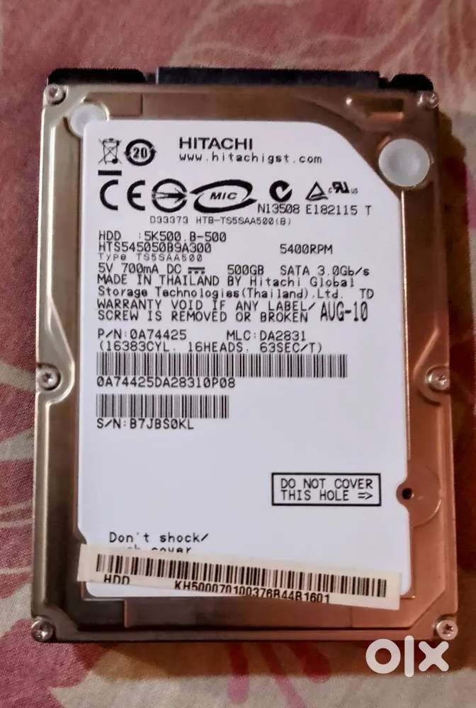 Hitachi Hard Disk 500gb HDD