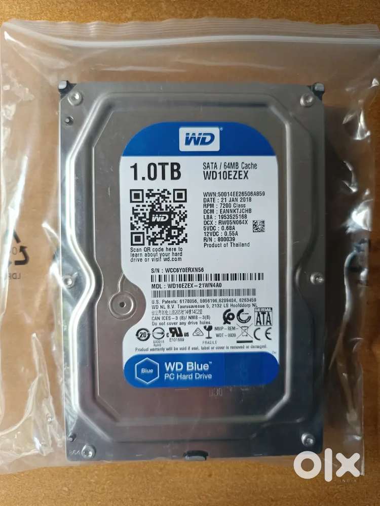 Unused Western Digital Blue 10EZEX 1Tb Internal SATA6 Gbps 7200RPM