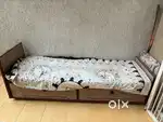 Bed with Storage & matress + Dressing table with big mirror & seating