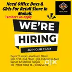 Need Office Boys & Girls for Retail Sale office assistant urgently