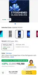 One month old 4 star 190 liters Haier refrigerator