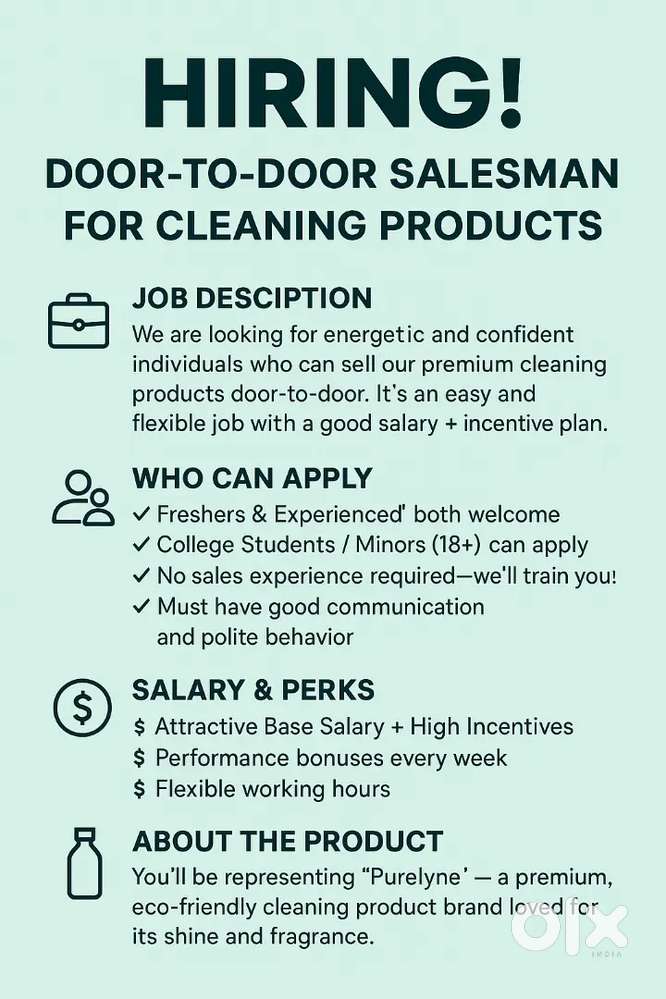 Looking for a Fresher/Experience salesman.