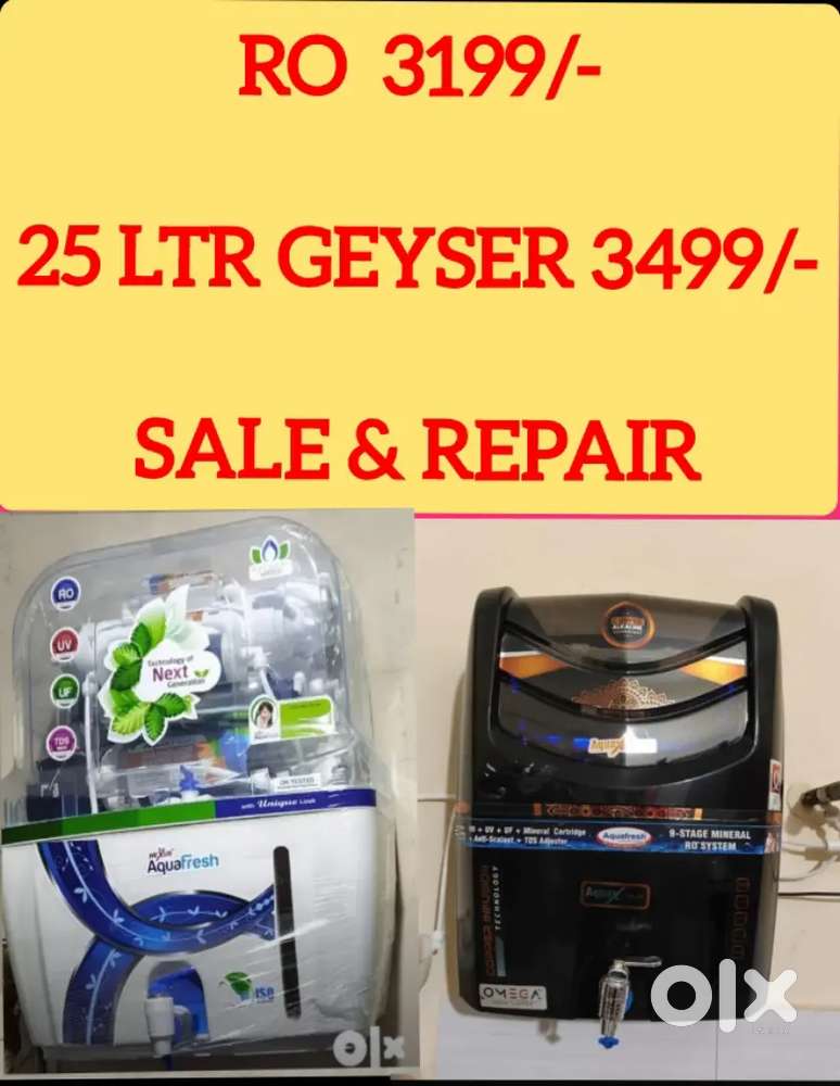 GEYSER, COMERCIAL RO, UNDER SINK RO, CHIMNEY, INVERTER REPAIR SALE