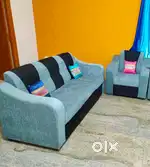 3+1 Solid Neem Wood Sofa Set – Excellent Condition – ₹18,000