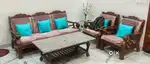 3+2 Wooden Sheesam Sofa Set