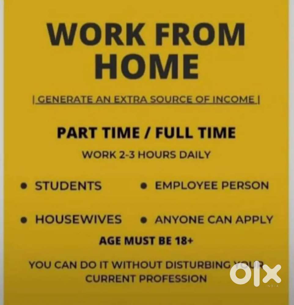 Work from home for students housewife job person etc