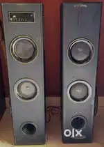 Double tower speaker with 400wattrms 120mm subwoofer magnet.