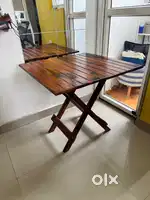 Folding wooden table