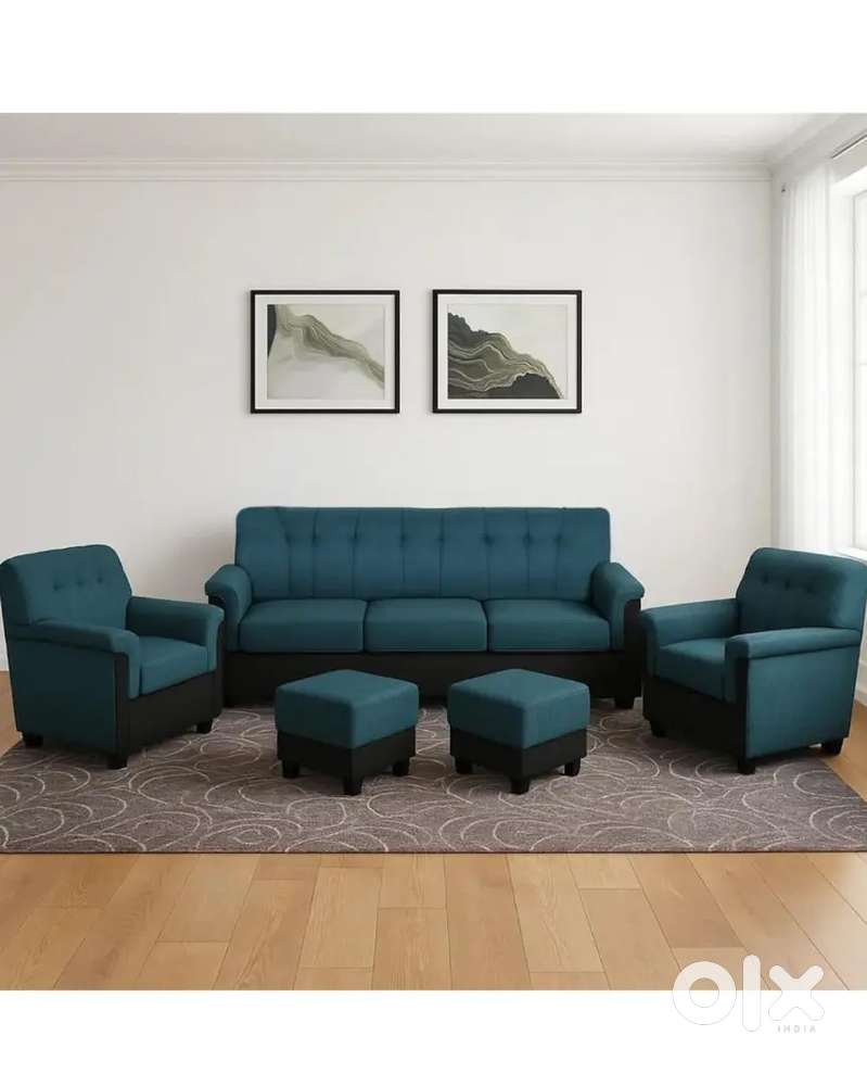 Mrp_25000 FURNY Woodswave 5 Seater Fabric 3+1+1+2 Puffy