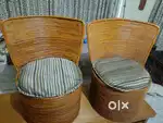 Handmade bamboo style wooden chairs
