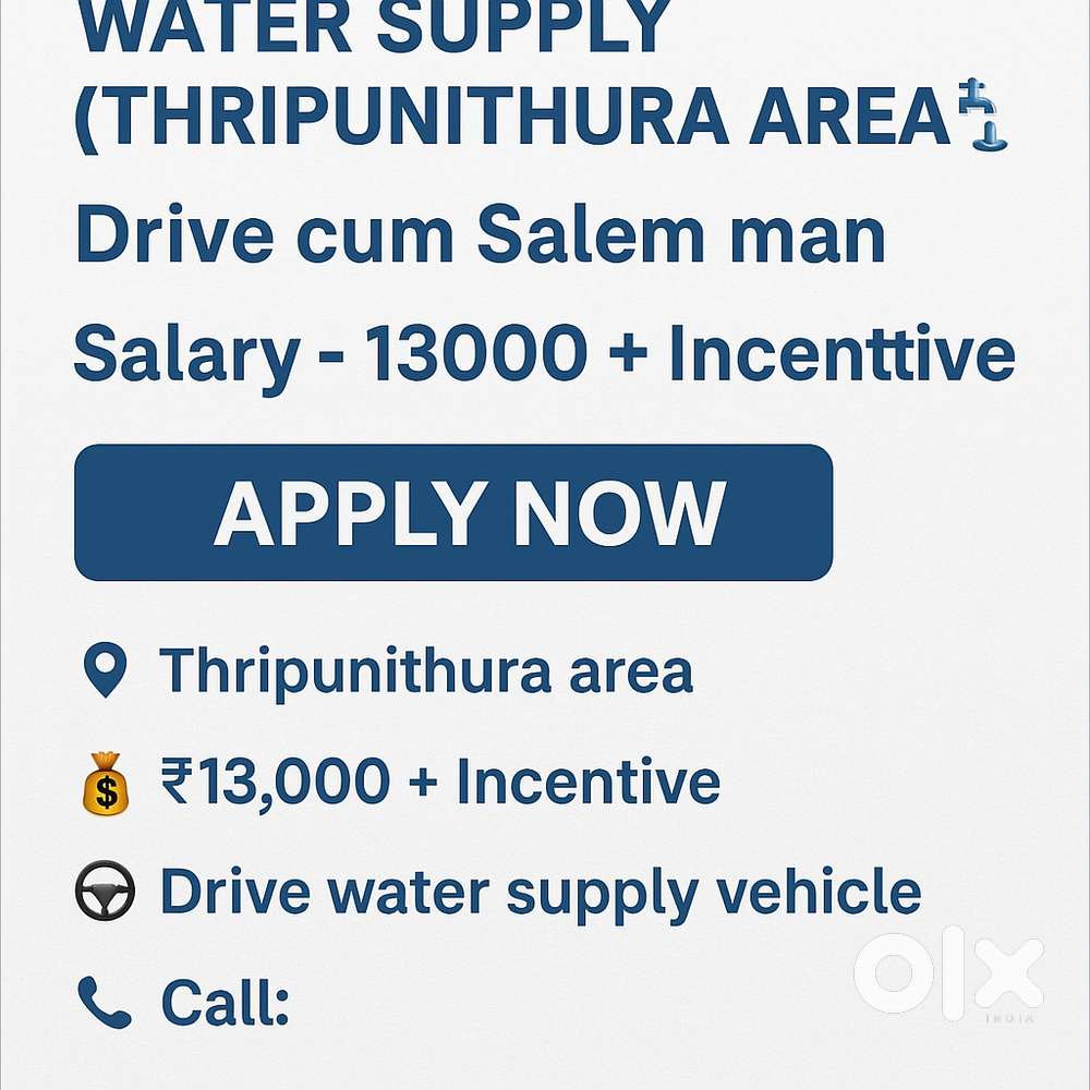 Driver Job Vacancy – Water Supply (Thripunithura Area)