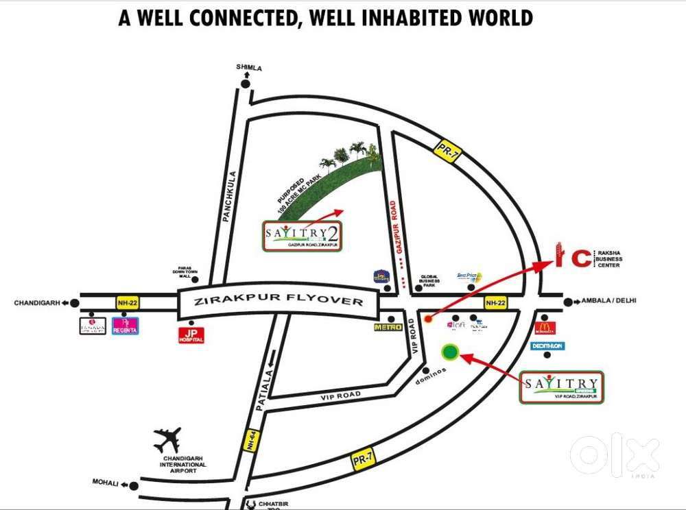 3 BHK FLAT ON SALE AT SAVITRY GREENS 2 GAZIPUR ROAD ZIRAKPUR