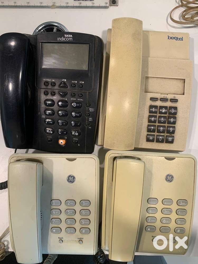 Old Landline Phones – GE, Beetel & Tata Indicom (Set of 4) – Working C