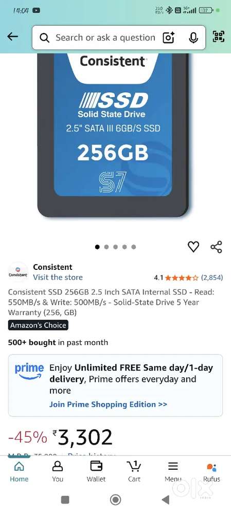 Consistent 256 gb s7 SSD(solid state drive)