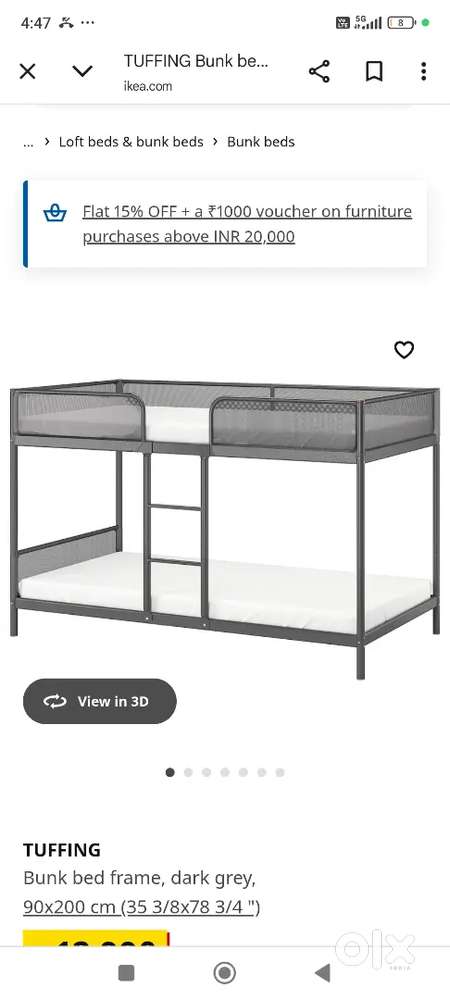 Bunk bed for kids side table