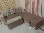 L Shape Sofa Set With Tea Table & 2 Single Pouch