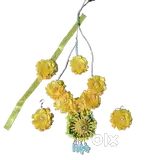 Yellow flower artificial haldi set jewellery