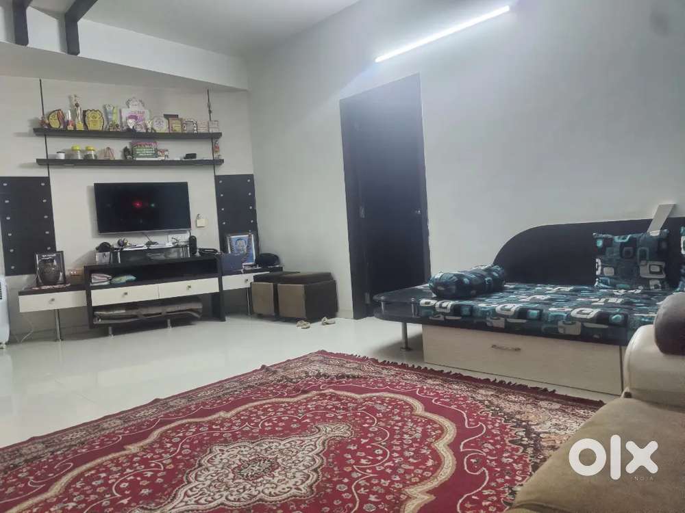 Ready to move flat with curtain kitchen trolly tv unit