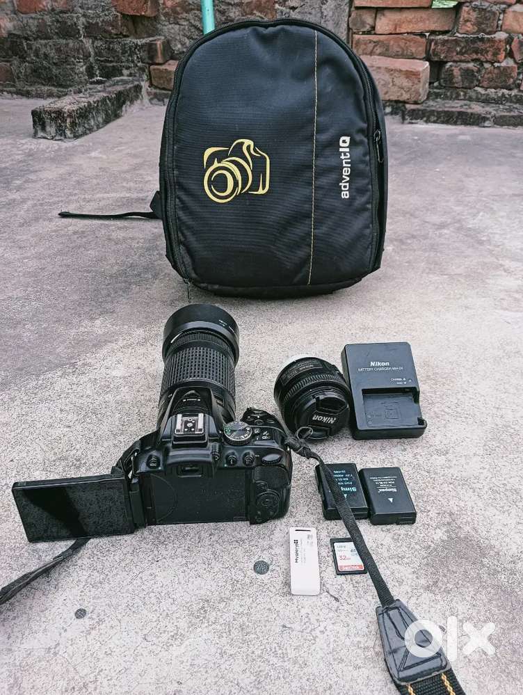 Nikon 5300 D 70/300 aur 35 mm lance 2 battry aur bag 32 जब memory card