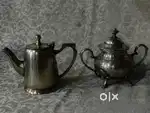Antique pure bronz solid heavy milk and sugar pot
