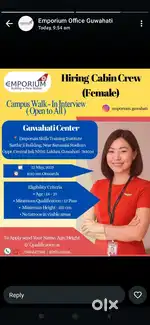 Indigo Airlines Hiring for Cabin Crew girls . Interview at Guwahati