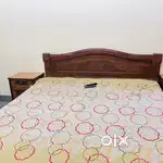 Good condition Double bed with mattress and 2 side table