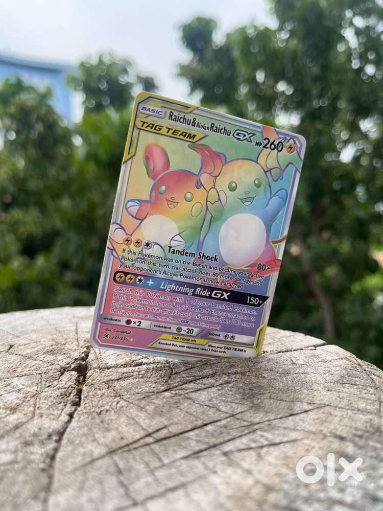 Pokemon Card - Raichu and Alolan Raichu Tag Team