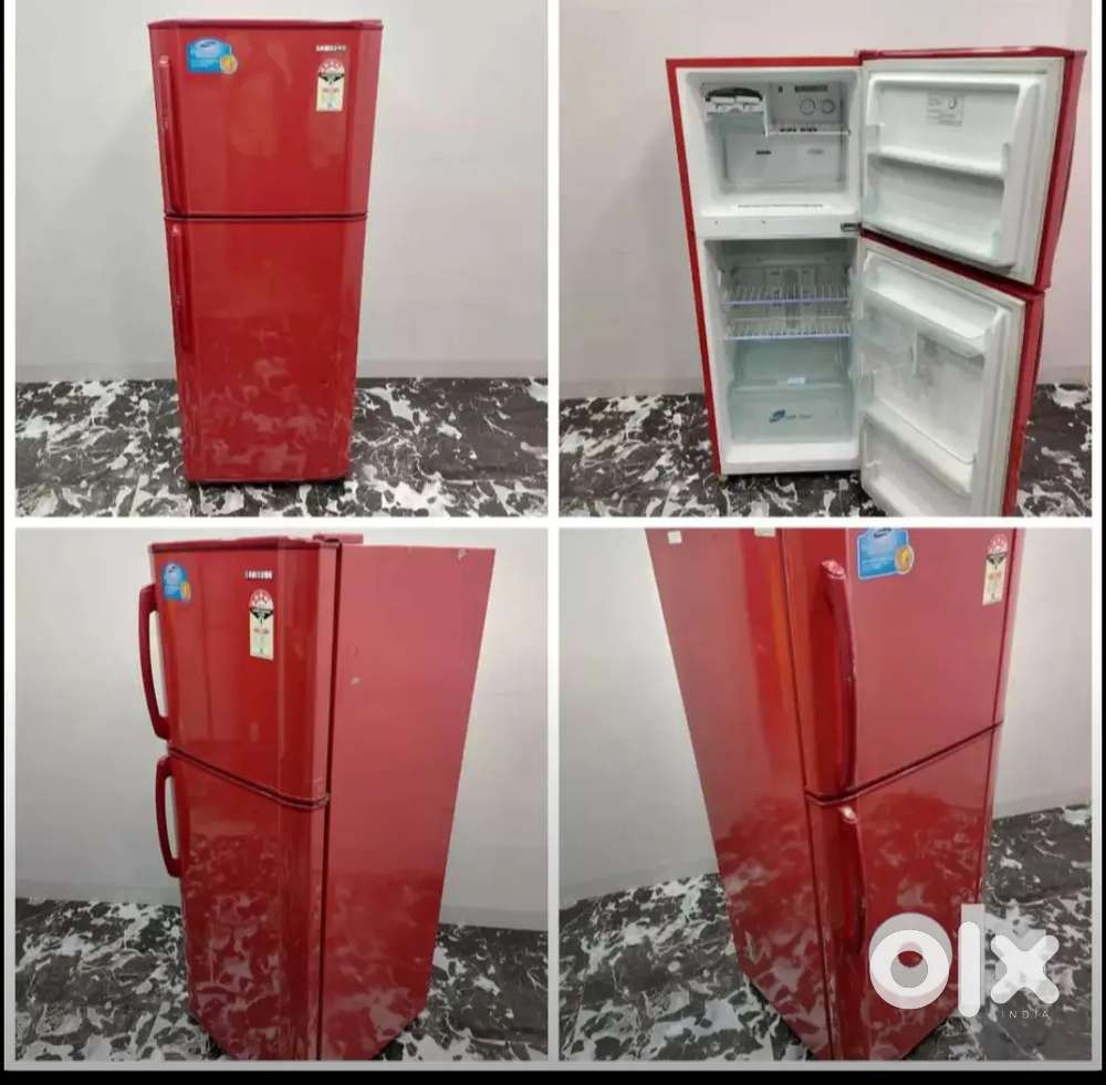 F.mSamsung double door270 litre4 star ratingRed colourbuilt stabilizer