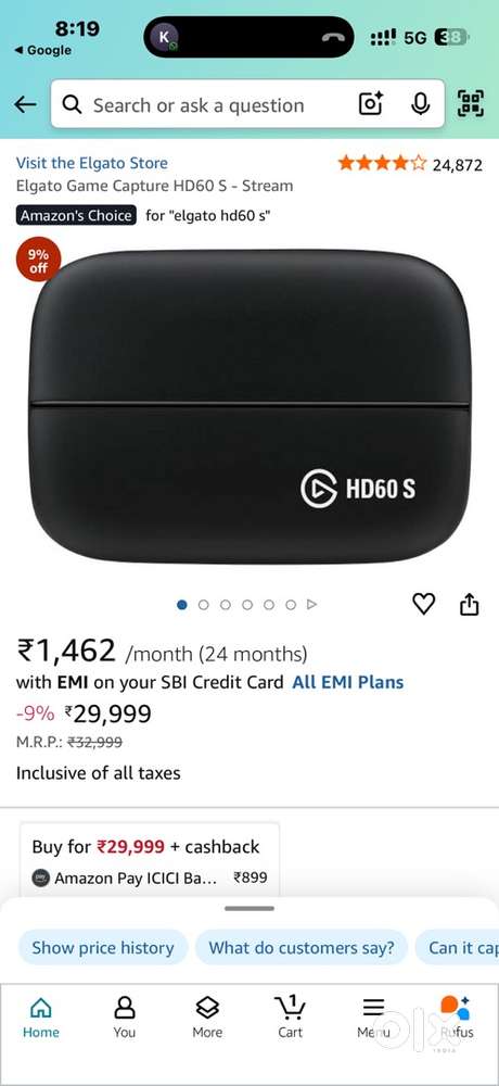 Elgato HD60 S Game Capture Card