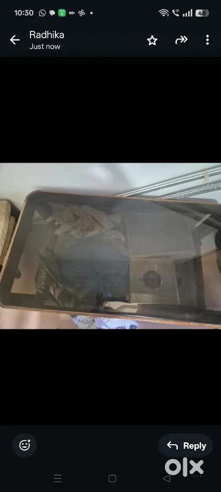 Wooden glass table...2 side drawers