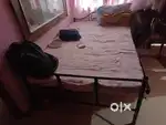 Metal bed queen urgent sale.