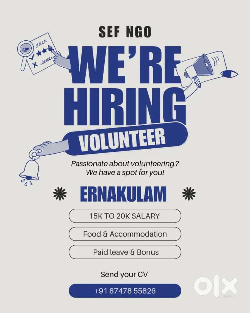 ചാരിറ്റി പ്രവർത്തനങ്ങൾക്കായി Volunteers ആവശ്യമുണ്ട്