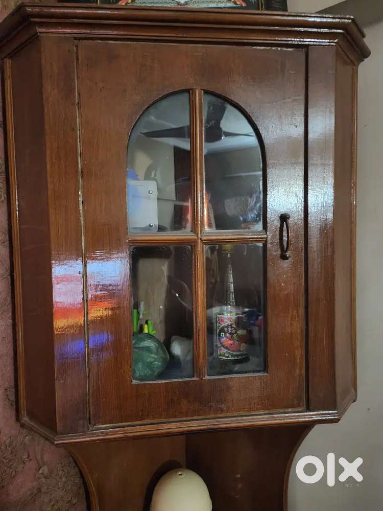 Corner wooden trolly European style wood table automatic dustbin rug