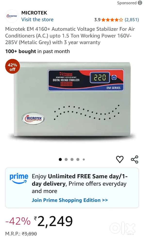 Selling Microtek EM4160+ Voltage Stabilizer