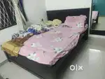 Double Bed with Mattress + 2 Pillows