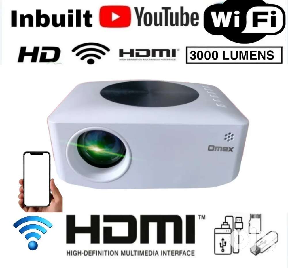WATCH LIVE TV IPL A BIG SCREEN OMEX 3000LM WIFI YOUTUBE LED PROJECTOR