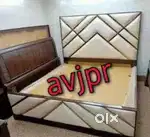 New ply board with designer side wooden double bed with storage box