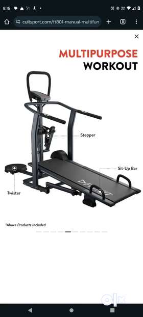 Fitkit by Cult.SportF1 Manual 4-in-1 Treadmill | 3-level Manual-Incline |Jogger, Stepper, Twister &a...