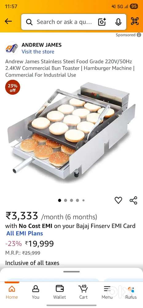 Burger bun griller/toaster